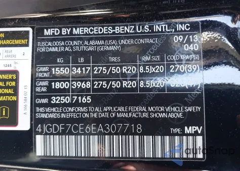 2014 Mercedes-Benz Gl 450 4Matic from USA, damaged, VIN 4JGDF7CE6EA307718